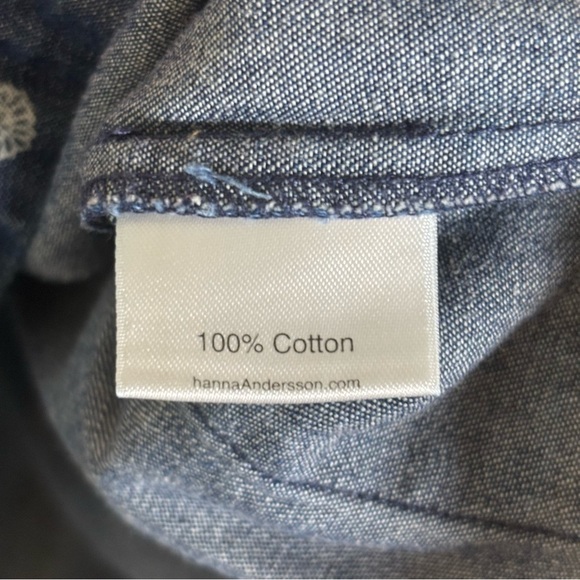 Hanna Anderson Pink and Chambray Tank Dress Girls Size 140 (10) - Picture 6 of 8